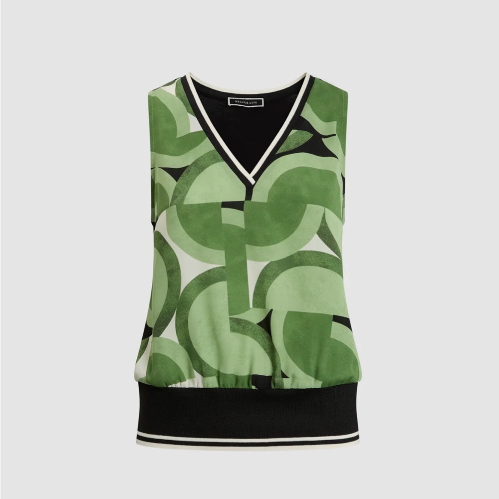 Geometric Pattern Sleeveless Blouse M - image 1